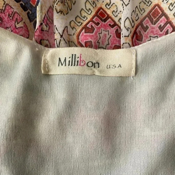 💥Millibon Multi-Print Multicolor Lightweight Dress L - Picture 8 of 9